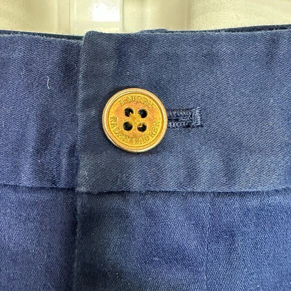 Lauren Ralph Lauren Women's‎ 16 Blue Flat Front Chino Shorts Preppy Classic - Picture 3 of 10